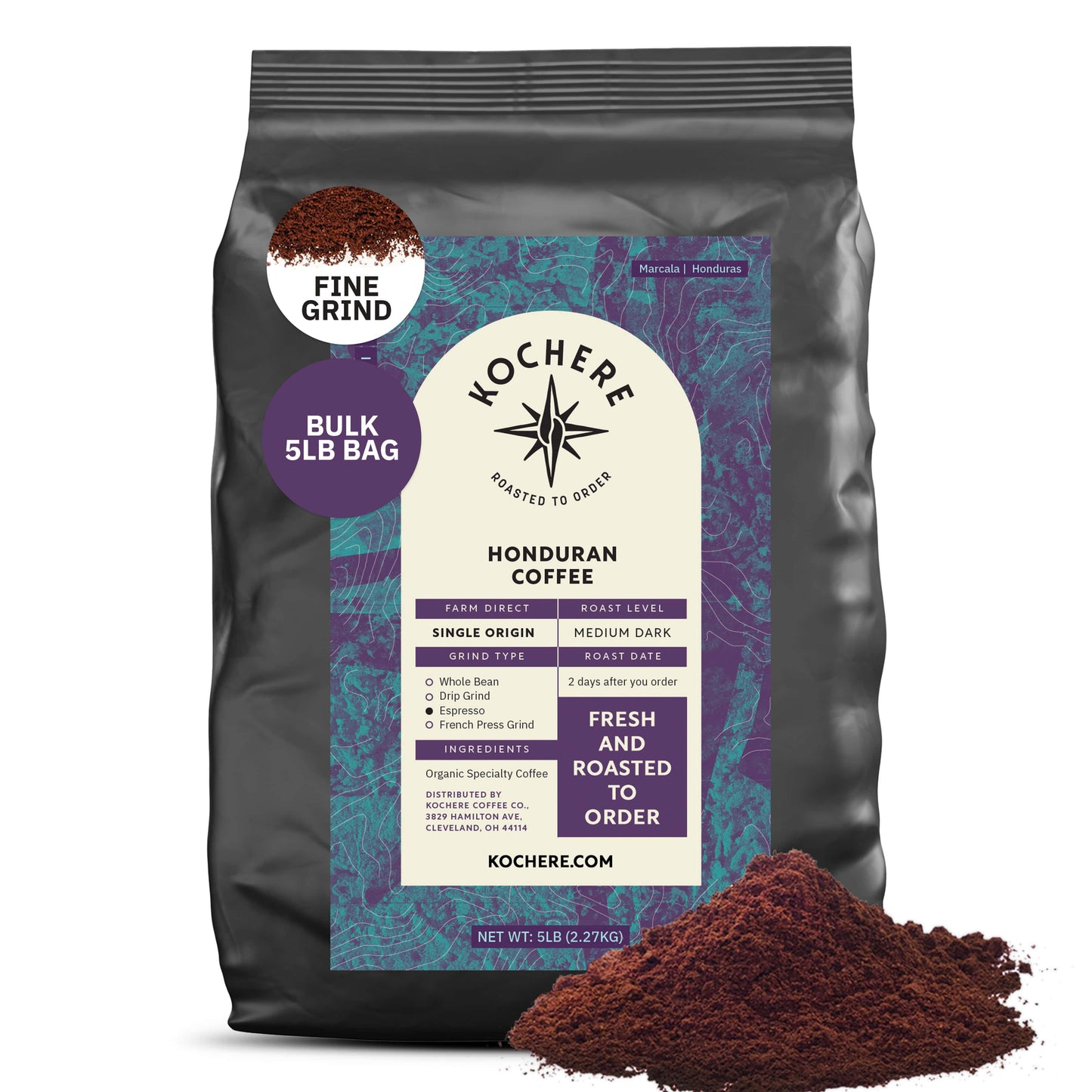 Kochere Coffee Honduran Marcala Organic Medium Roast - Caramel, Spice, Brown Sugar Notes